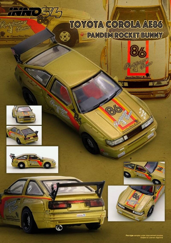1:64 Inno64 - Pandem Rocket Bunny AE86 Levin, Gold