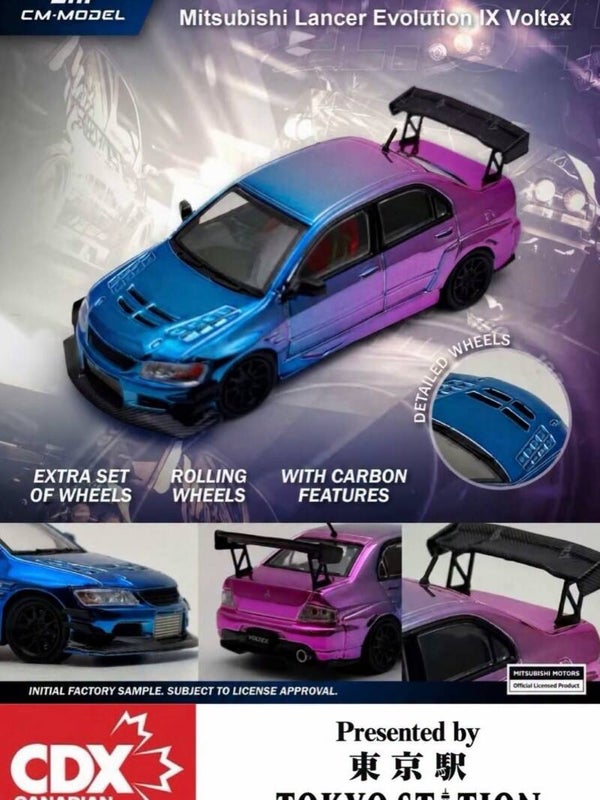 1:64 CM Model - Mitsubishi Lancer Evolution IX Voltex, chameleon chrome