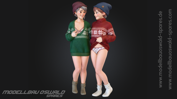 3D Druck Figur - Freundinen Katharina & Fenja (1:18 -1:24)