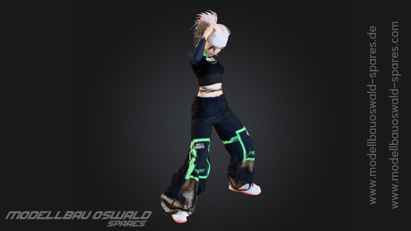 3D Druck Figur - Hip Hop Tänzerin Silvana (1:18)