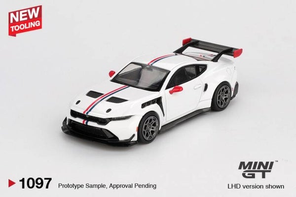 1:64 Mini GT - 2025 Ford Mustang GTD Spirit of America, white/red
