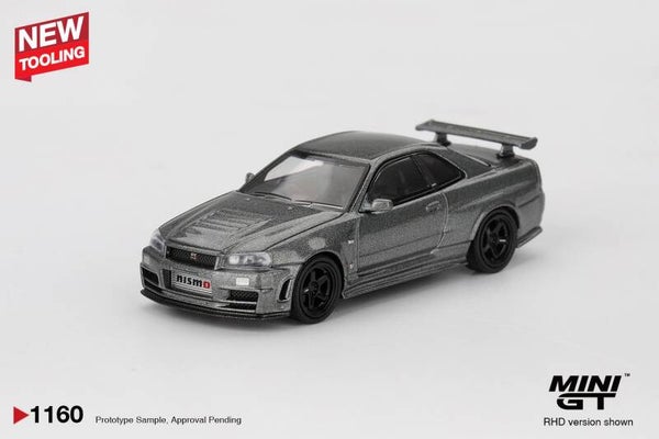 1:64 Mini GT - 1999 Nissan Skyline GTR (R34), dark metal gray nismo crs