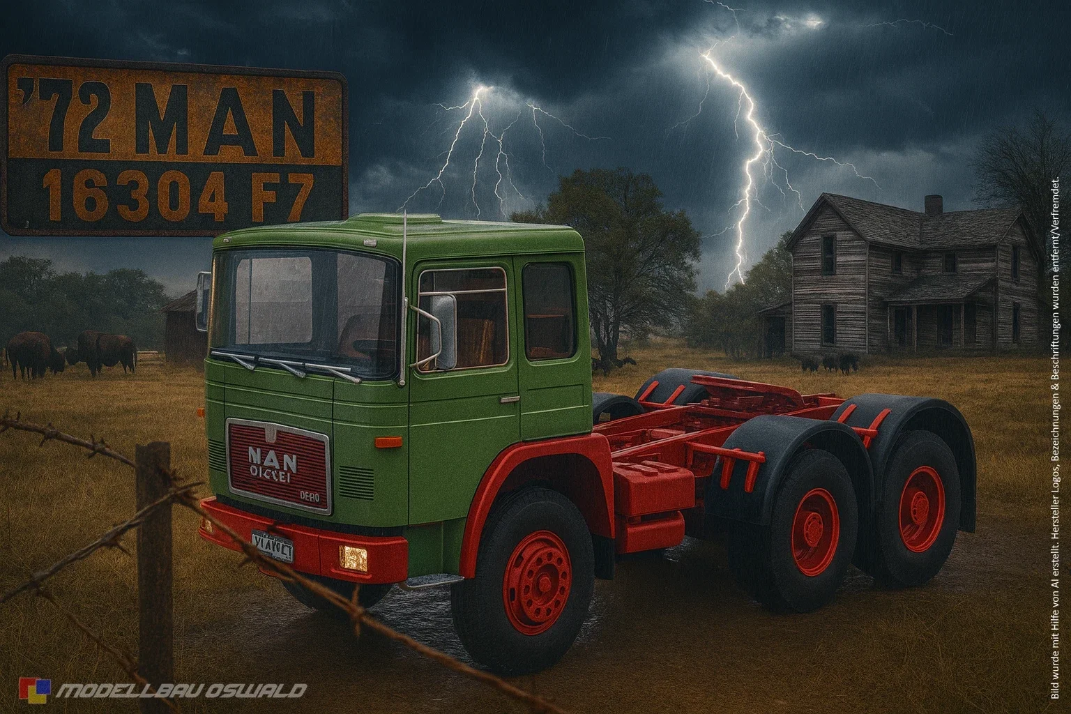 1:18 Spare Parts - Road Kings - 1972 MAN 16304 F7 Green