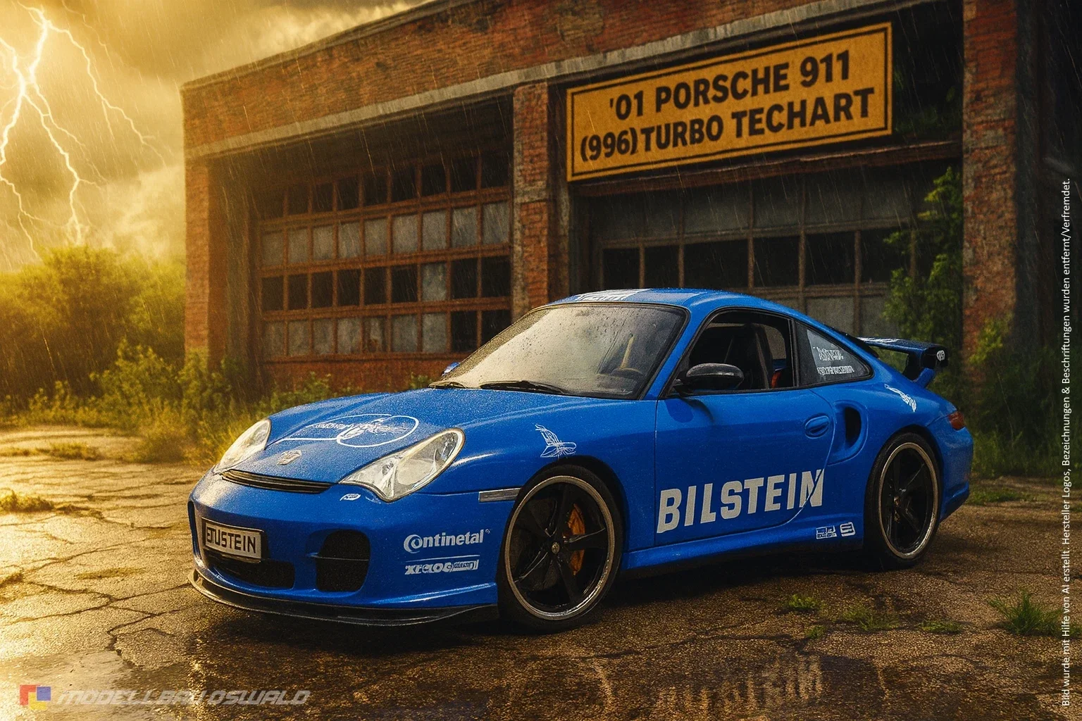 1:18 Spare Parts - Hotworks - 2001 Porsche 911 Turbo Techart Blue *Bilstein*