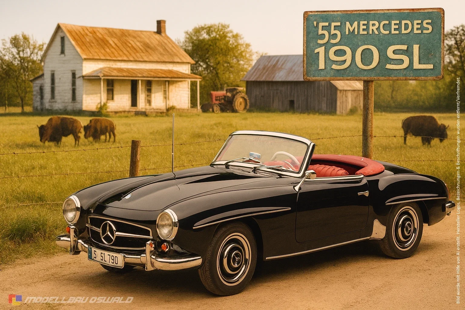 1:18 Spare Parts - Minichamps - 1955 Mercedes 190SL W121 Roadster Black