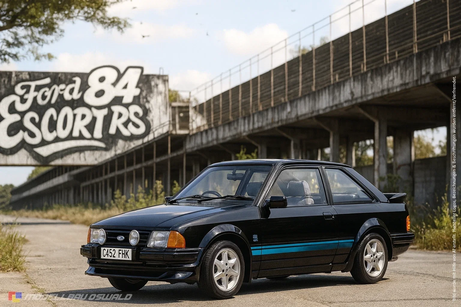 1:18 Spare Parts - Sunstar - 1984 Ford Escort RS Turbo Black