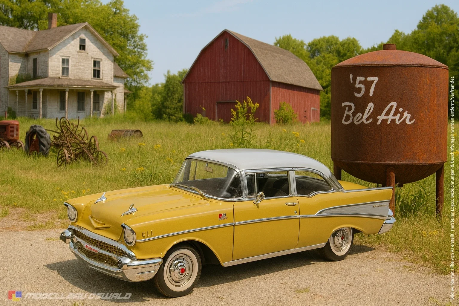 1:18 Spare Parts - Highway 61 - 1957 Chevrolet Bel Air Sedan Yellow