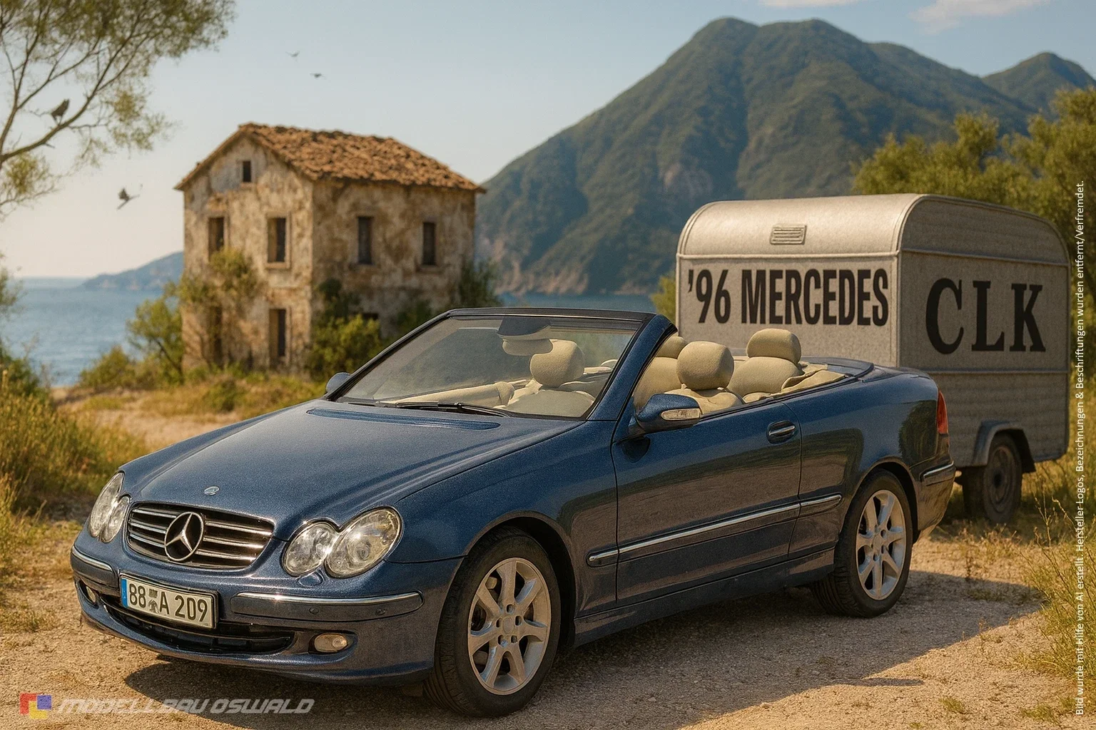 1:18 Spare Parts - Kyosho - 1996 Mercedes CLK 500 Cabrio Blue