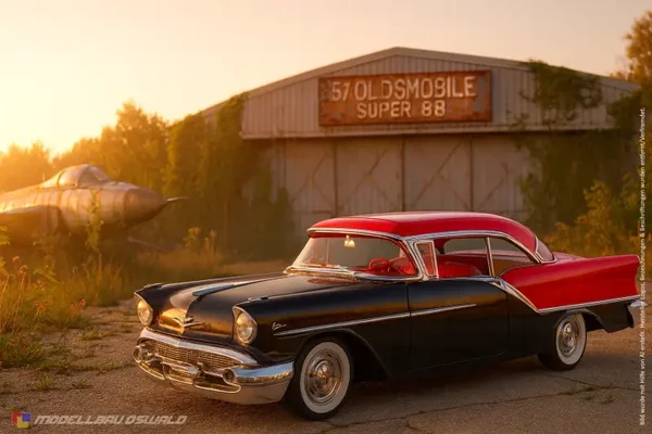 1:18 Spare Parts - Highway 61 - 1957 Oldsmobile Super 88 Black Red