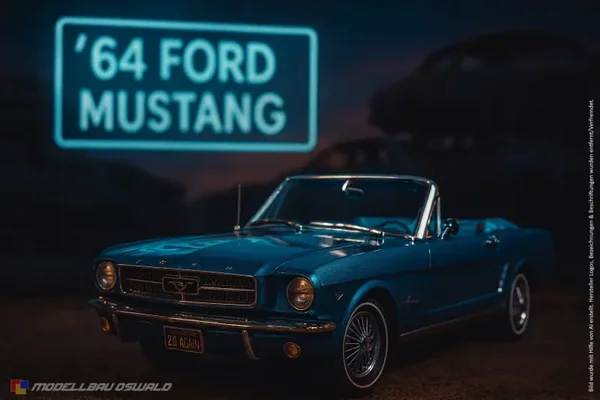 1:18 Spare Parts - Precision 100 - 1964 Ford Mustang 1/2 Cabrio Blue
