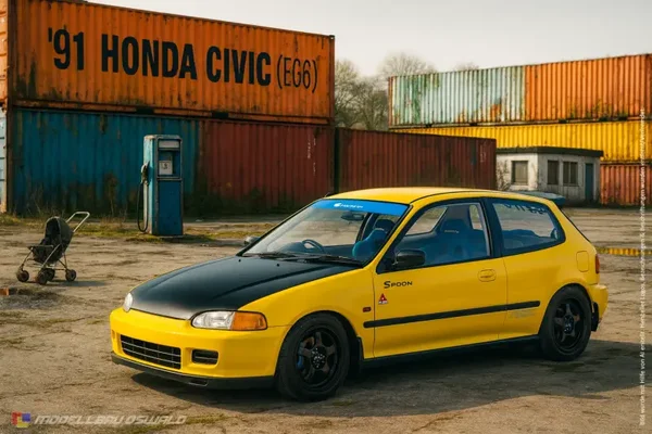 1:18 Spare Parts - Solido - 1991 Honda Civic (EG6) Yellow
