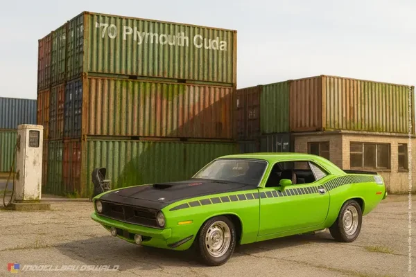 1:18 Spare Parts - Ertl - 1970 Plymouth Cuda AAR Green