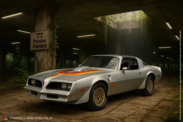 1:18 Spare Parts - Greenlight - 1977 Pontiac Firebird Fire Am Silver