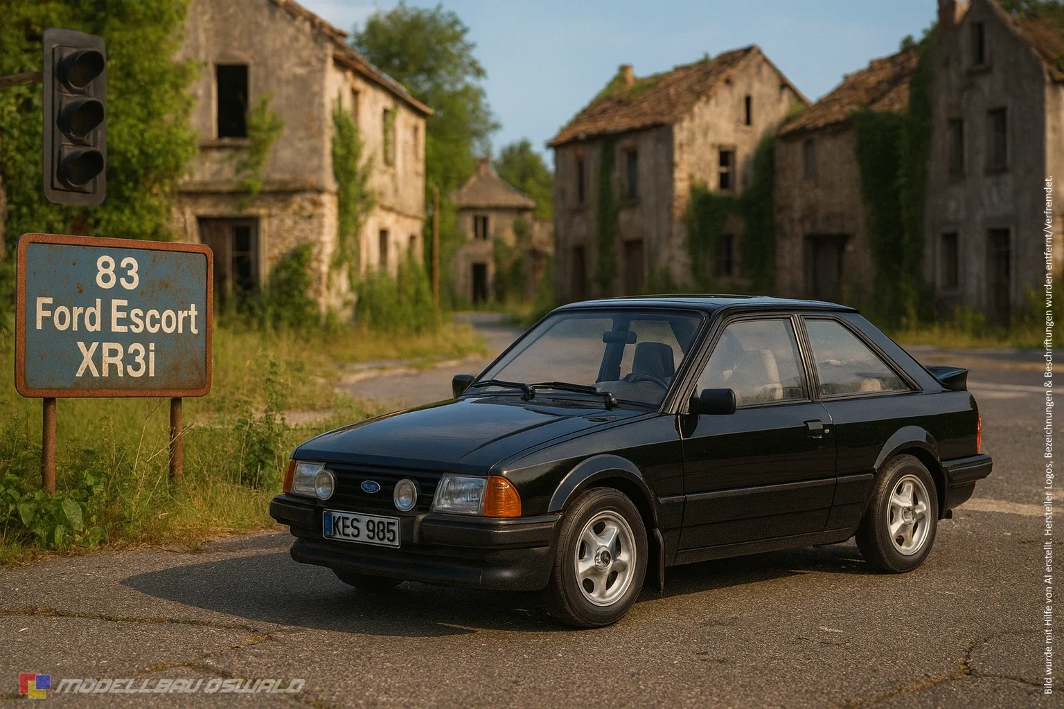 1:18 Spare Parts - Sunstar - 1983 Ford Escort xR3i Black