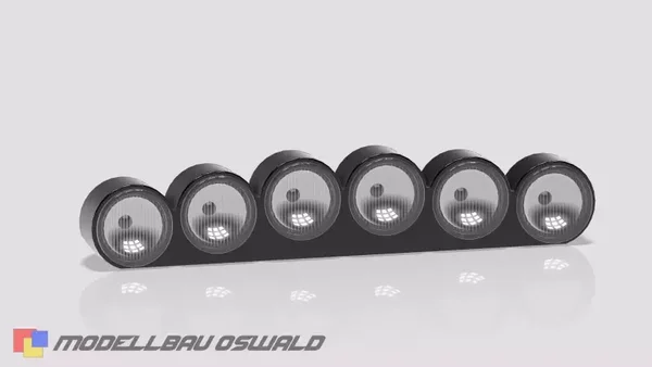 1:18 3D Druck - Tuning - Zubehör - Rally-Bar *6-fach* Nightface Lamp Pod