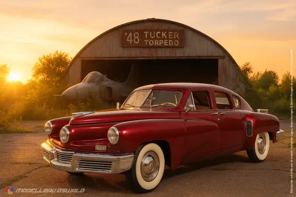 1:18 Spare Parts - Lucky Diecast - 1948 Tucker Torpedo 4-Door Red