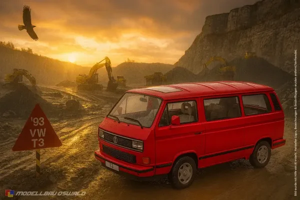 1:18 Spare Parts - KK Scale - 1993 VW Bus T3 Red Star / Multivan