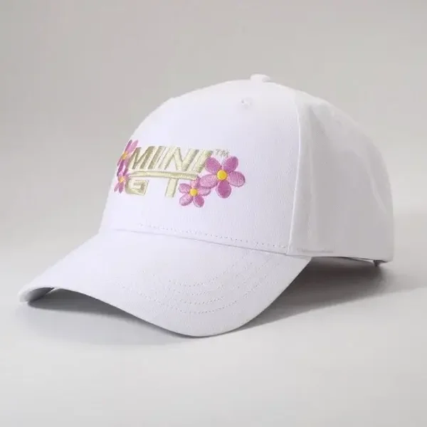 Mini GT Merchandise - Mini GT Cap, white with pink floral logo