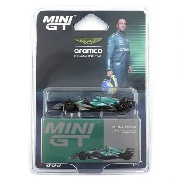 1:64 Mini GT - 2024 Aston Martin AMR24 #14 Fernando Alonso Bahrain GP