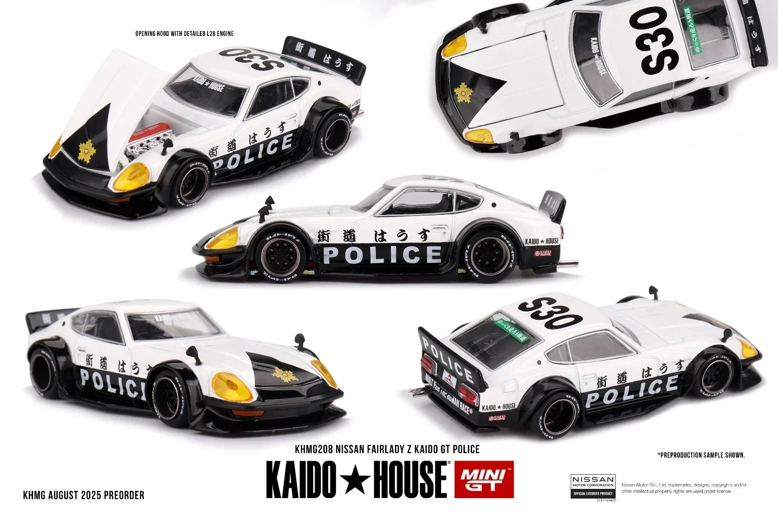 1:64 Mini GT - Nissan Fairlady Z Kaido GT Police KHMG208