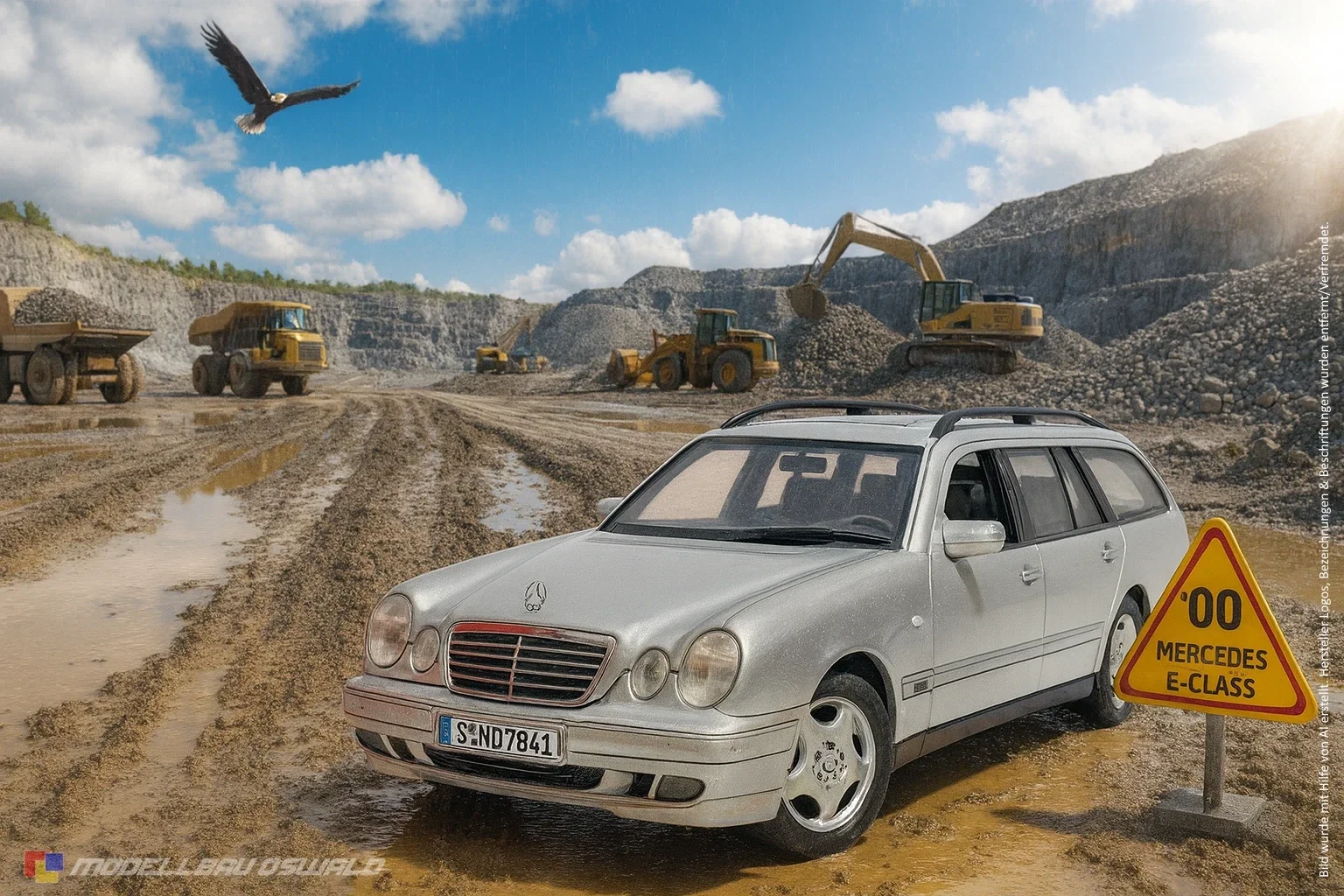 1:18 Spare Parts - Anson - Mercedes E-Class E320 T Modell 2000 Silver