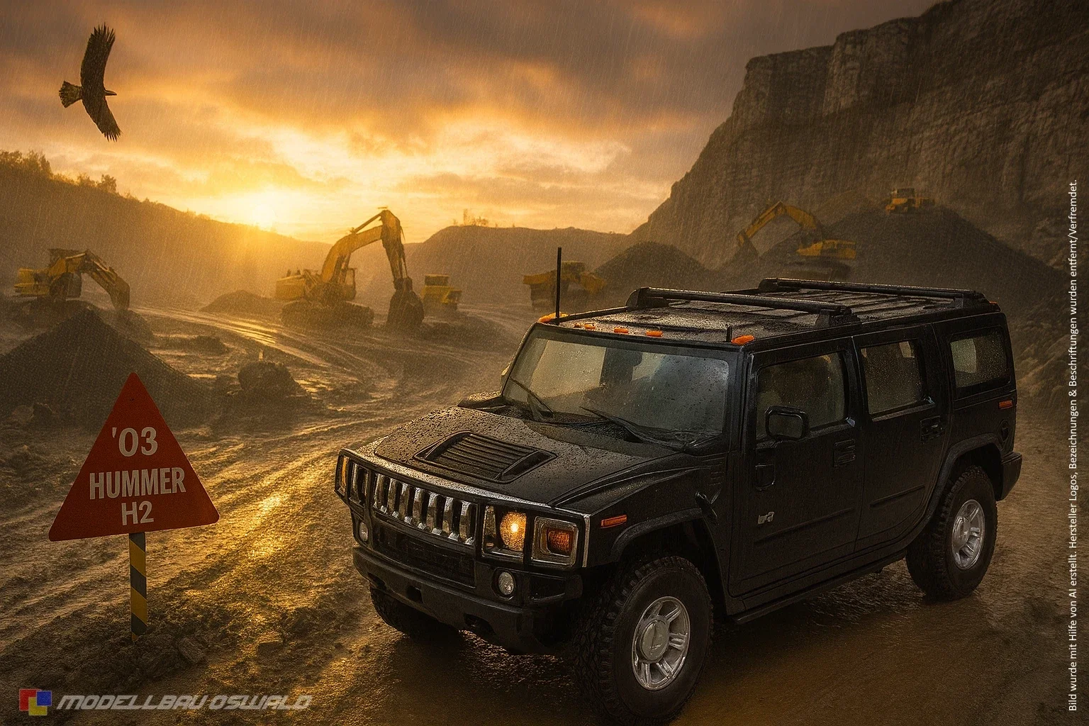 1:18 Spare Parts - Maisto - 2003 Hummer H2 SUV Schwarz