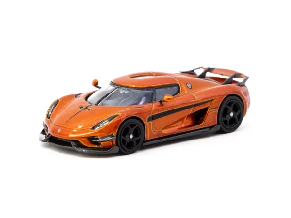 1:64 Tarmac - Koenigsegg Regera, orange metallic/black stripes