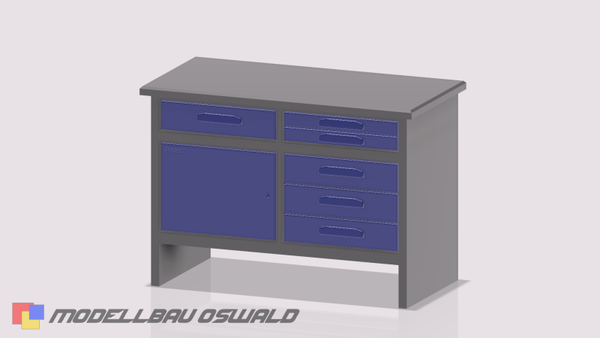 1:18 3D Druck - Diorama - Werkbank Schrank