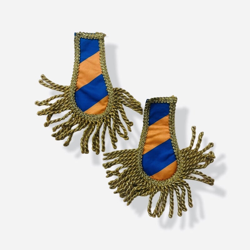 Epauletten diagonaal Blauw/Oranje