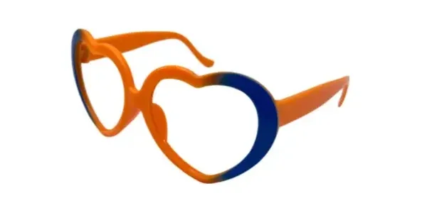 lampengat Harten bril blauw oranje