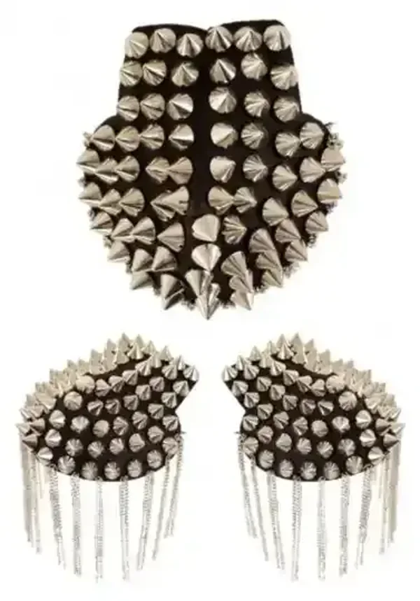 Epaulette zilver spike afwerking zilver