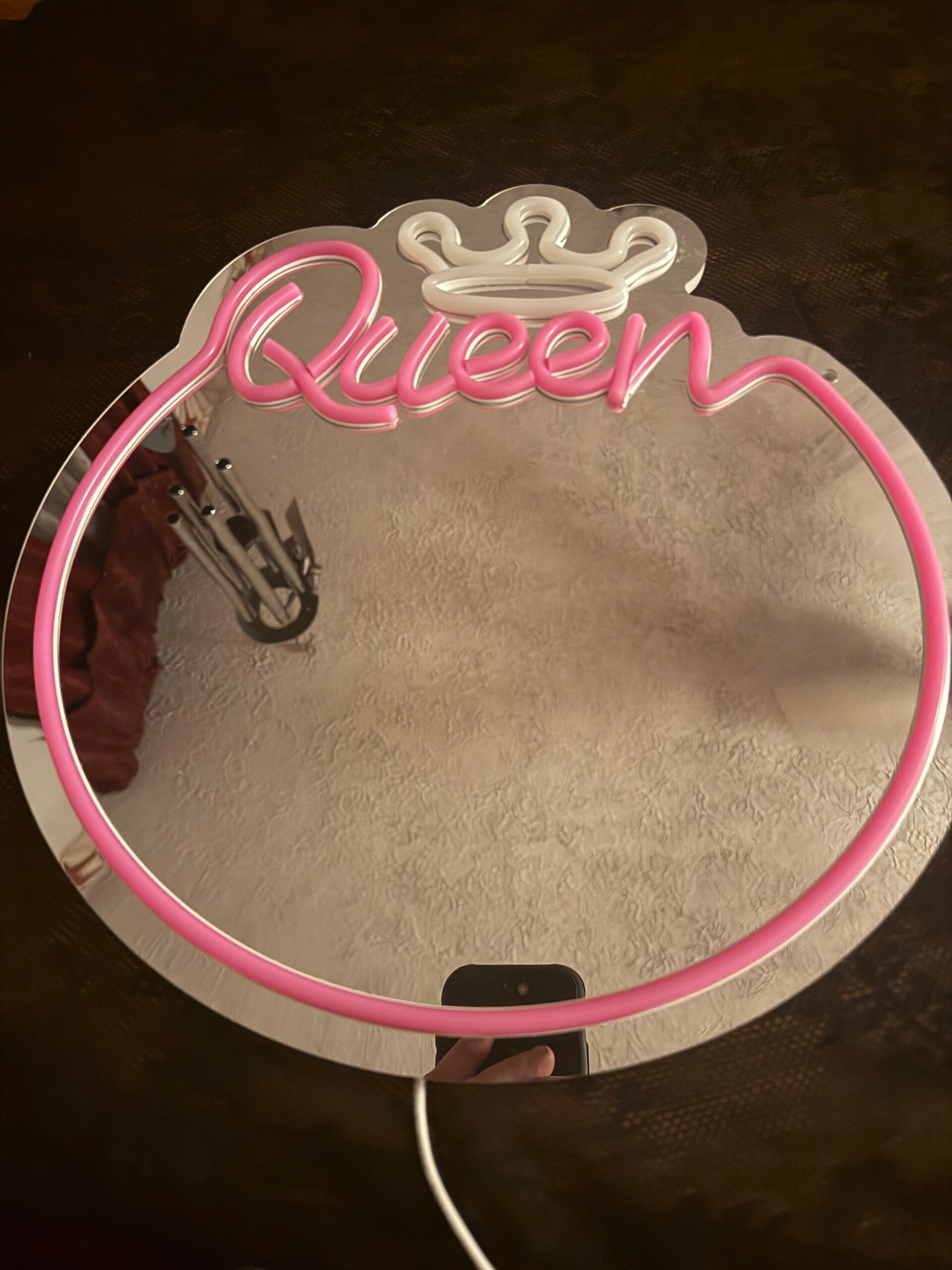 Queen mirror neon/LED