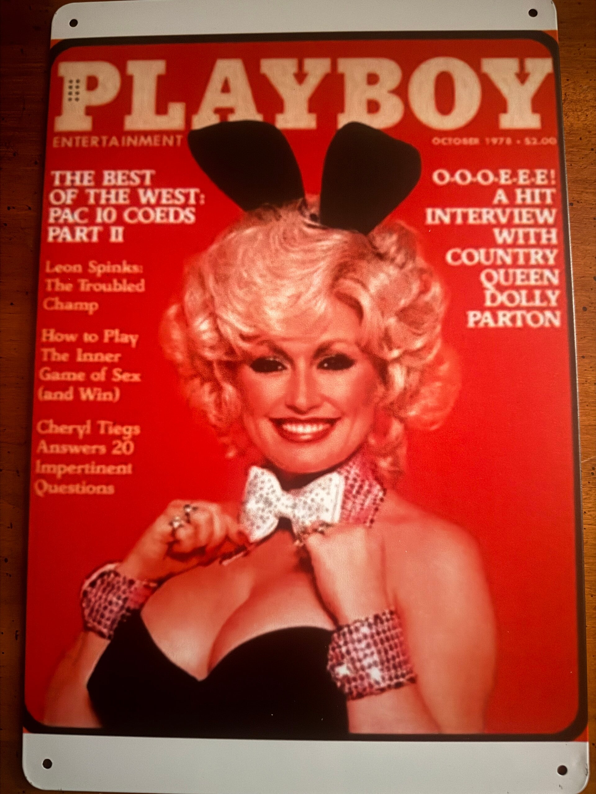 Dolly Parton Playboy cover 8x12 metal