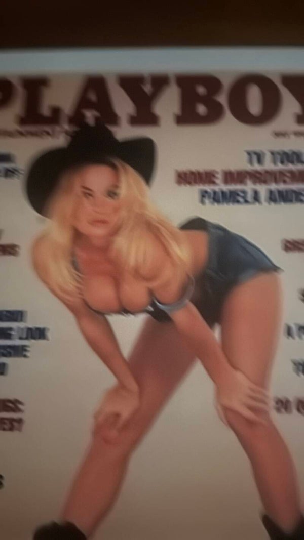 Playboy cover on 8x12 metal sign