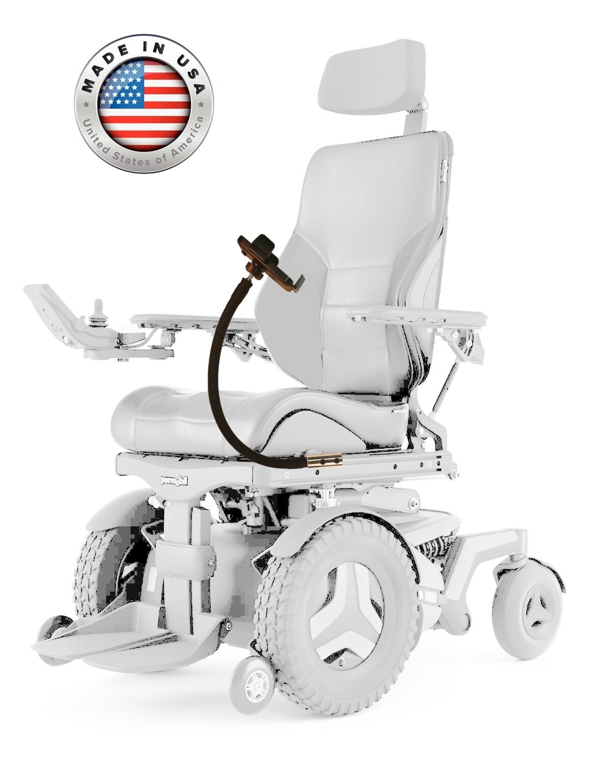 18 inch Permobil wheelchair compatible heavy duty gooseneck with standard phone holder