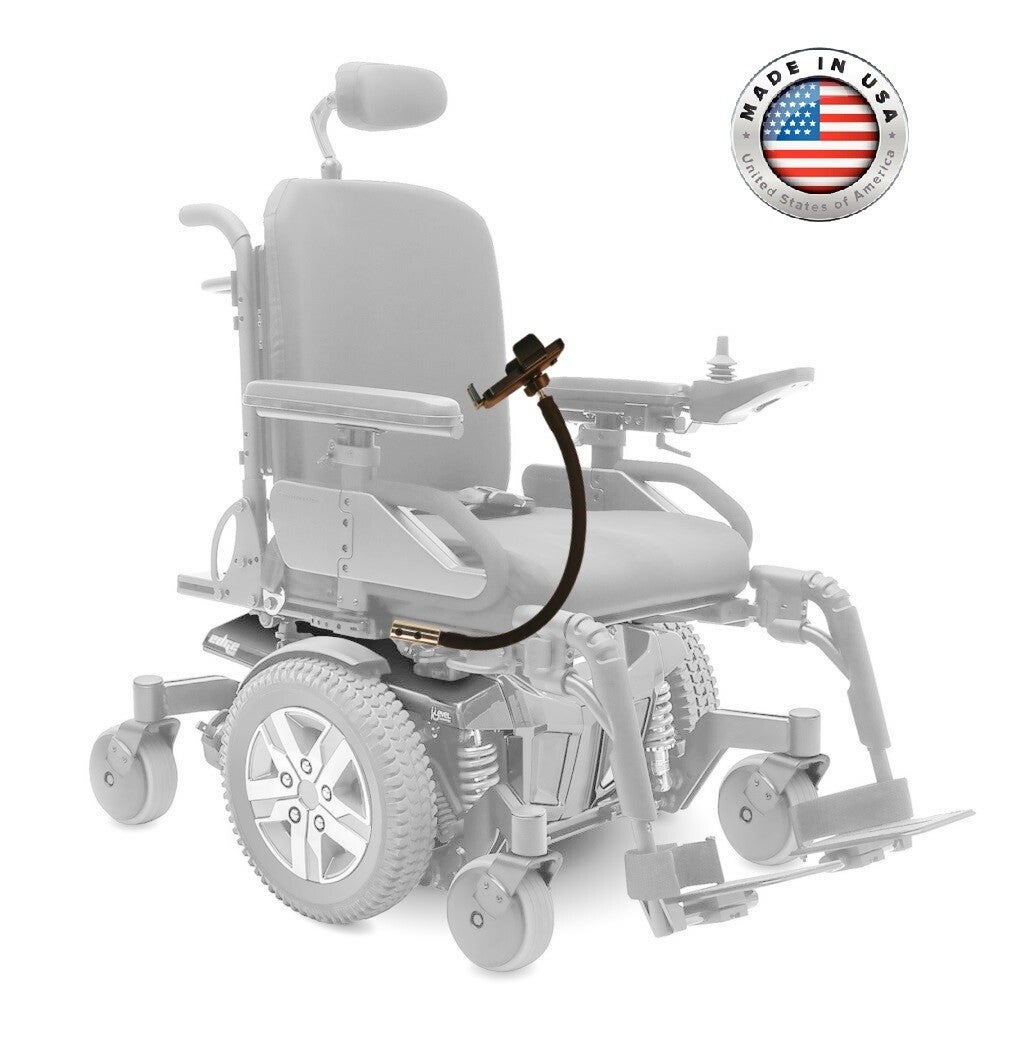 18 inch Quantum wheelchair compatible heavy duty gooseneck with standard phone holder