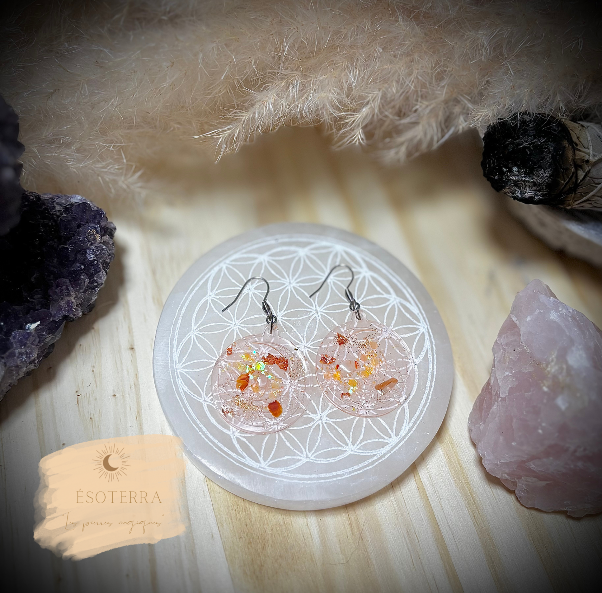 Boucles d’oreilles «  Chakra Sacré »