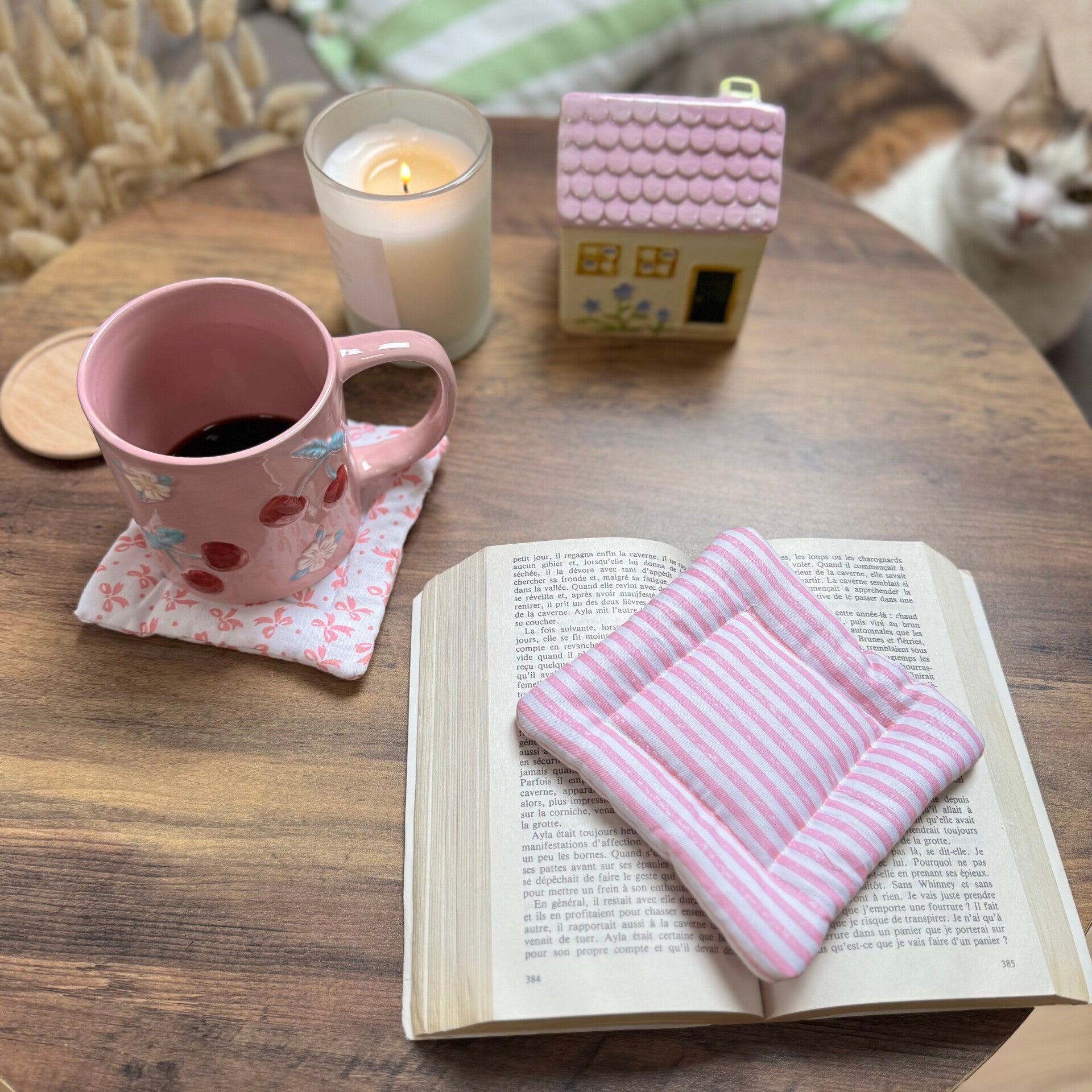 Nid de Tasse - Dessous-de-Tasse Matelassé en Coton Fait Main