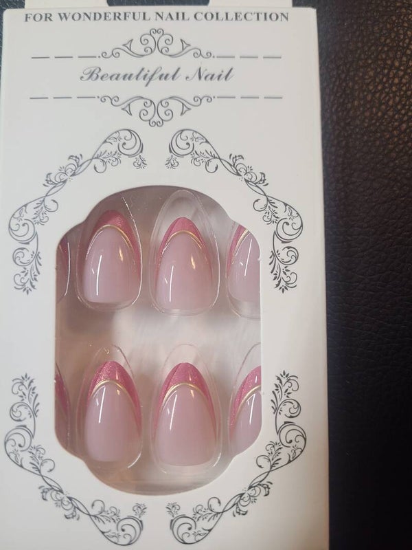 Pink French Tip Almond Short