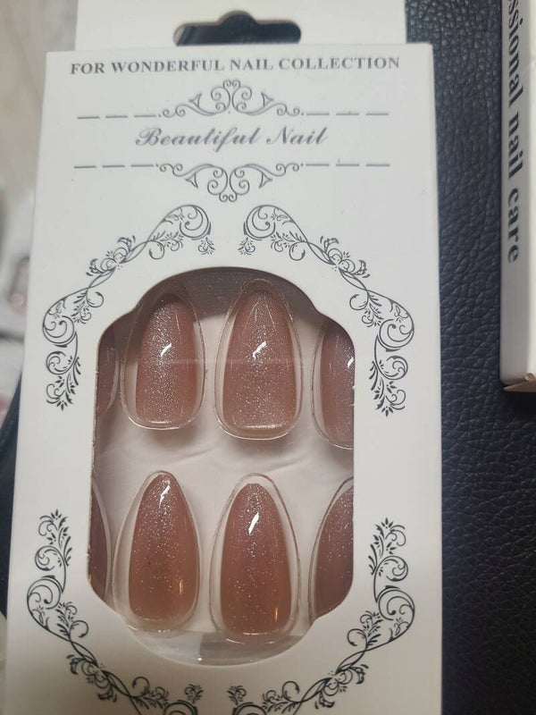 Rose Gold Glitter Short Almond