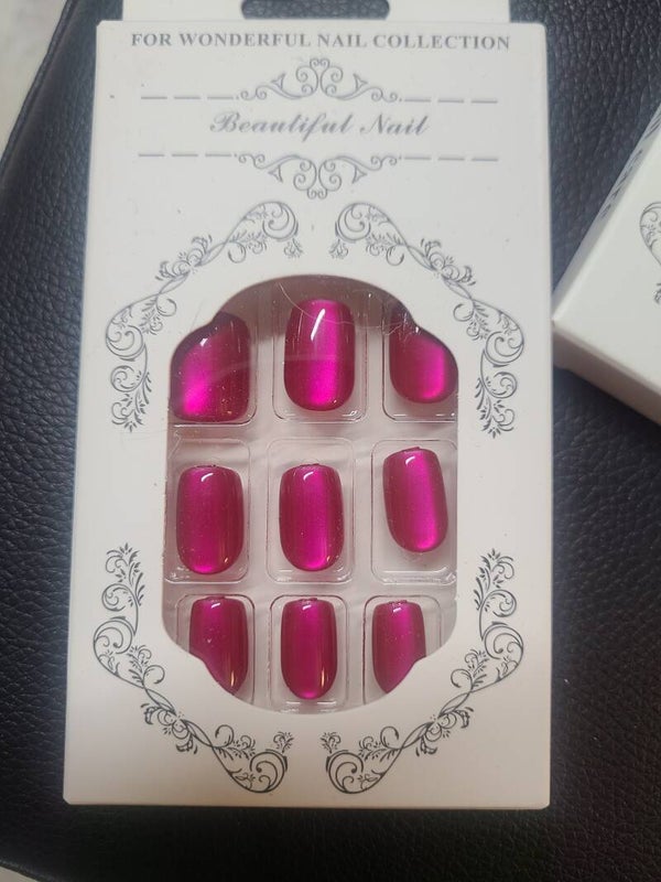 Pink Fushion Cat's Eye Short Almond