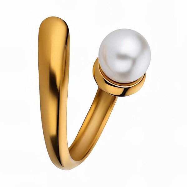 Ring, 18K Gold Plated Steel