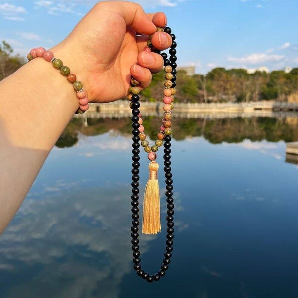 Geometric Natural Stone Beaded Set