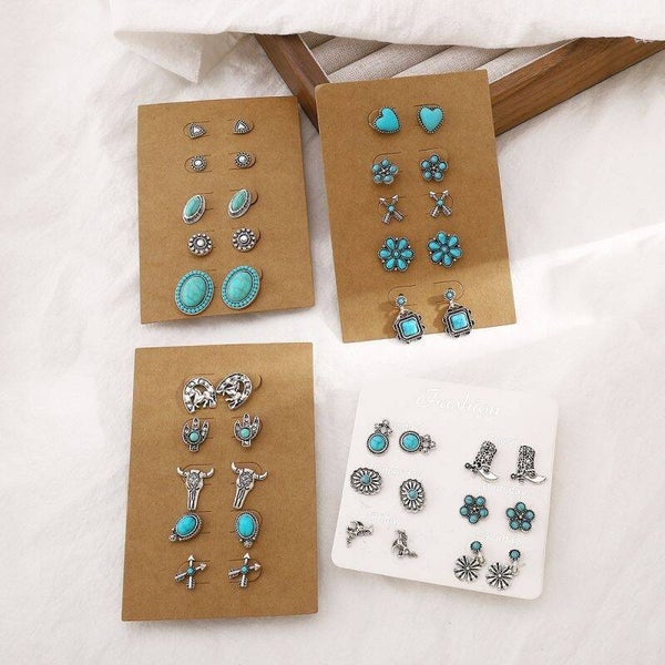 Alloy Torqouise Earring Set