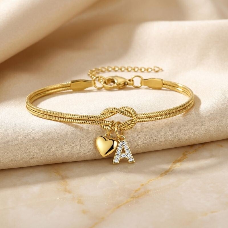 Heart Shaped Diamond Encrusted Bracelet