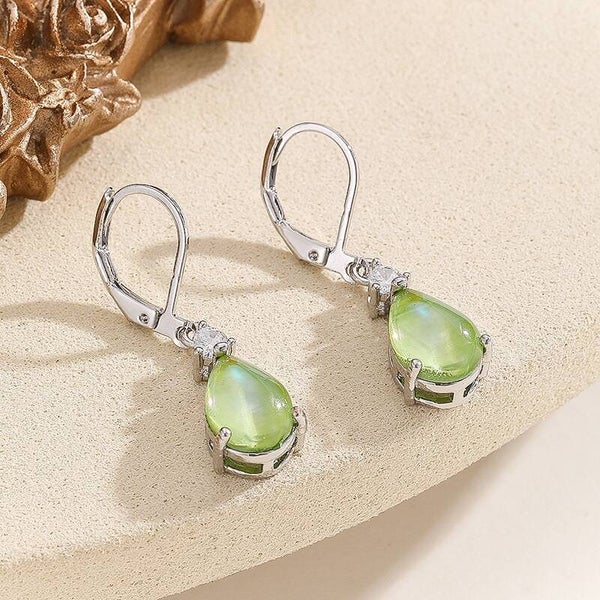 Silver Copper Diamond Encrusted Teardrop Shaped Hoop Earrings