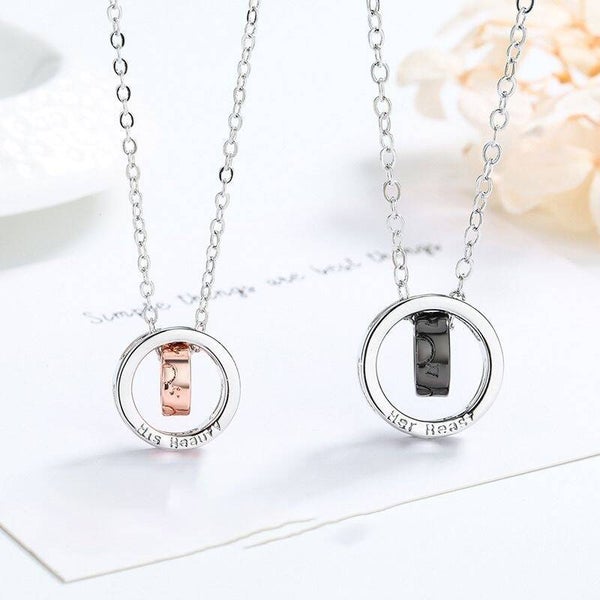 Couple Necklace His Beauty Her Beast