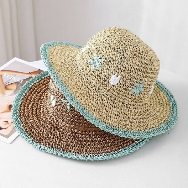 Khaki Summer Island Vacation Style Straw Fisherman Hat