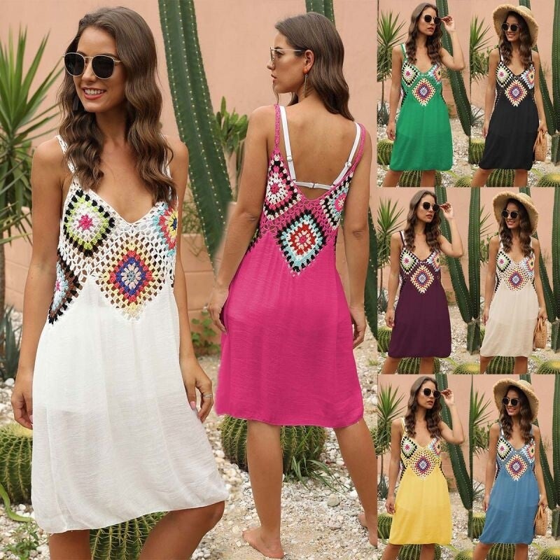 Handmade Crochet Patchwork Beach Sundress