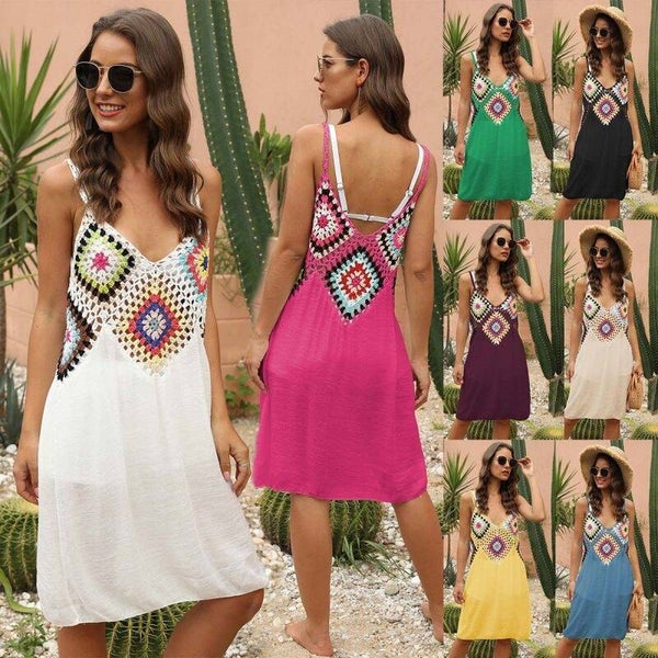 Handmade Crochet Patchwork Beach Sundress